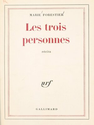 cover image of Les trois personnes